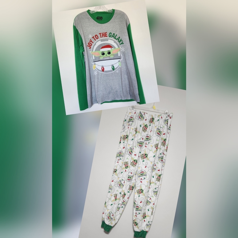 Star Wars Baby Yoda Christmas Pajamas MANDALORIAN Child Joy To The Galaxy PJs L